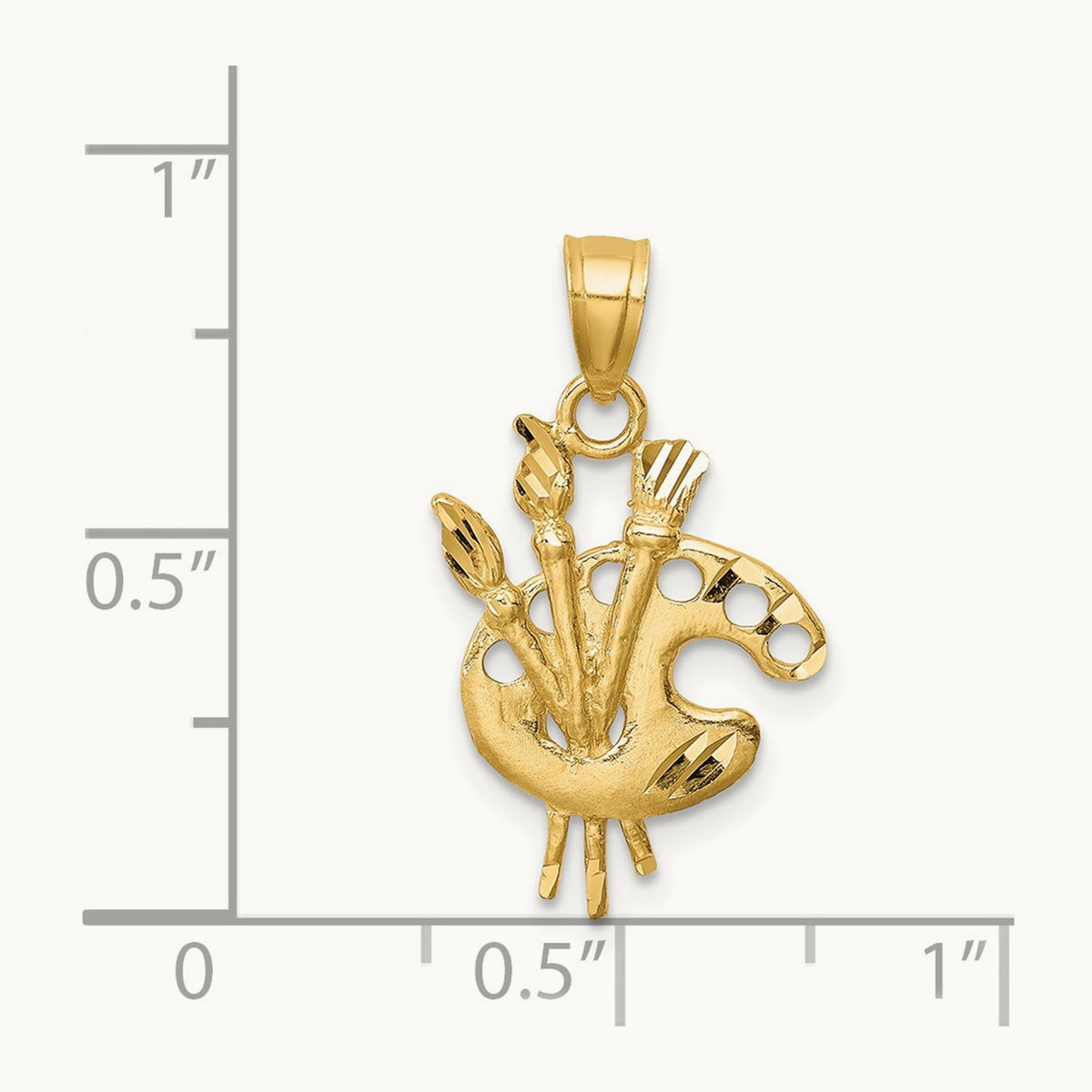 D/C Paint Palette Pendant, 14K
