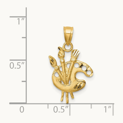 D/C Paint Palette Pendant, 14K
