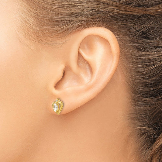 Topaz and Diamond Heart Earrings — photo set