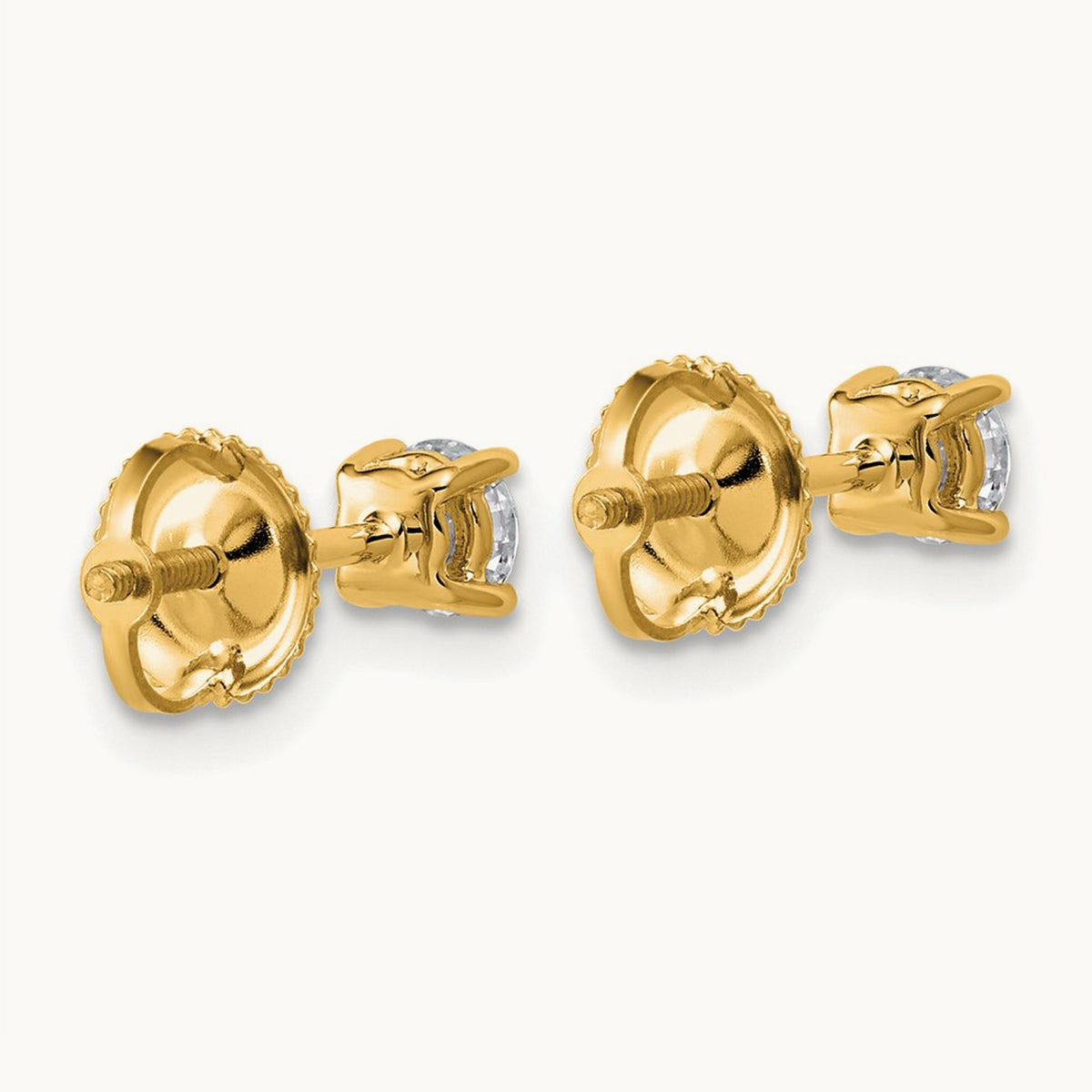 Lightweight Screwback Earrings, 0.25-4.00 ct tw Lab-Grown Diamond — 1/2 ct, 14K Yellow Gold