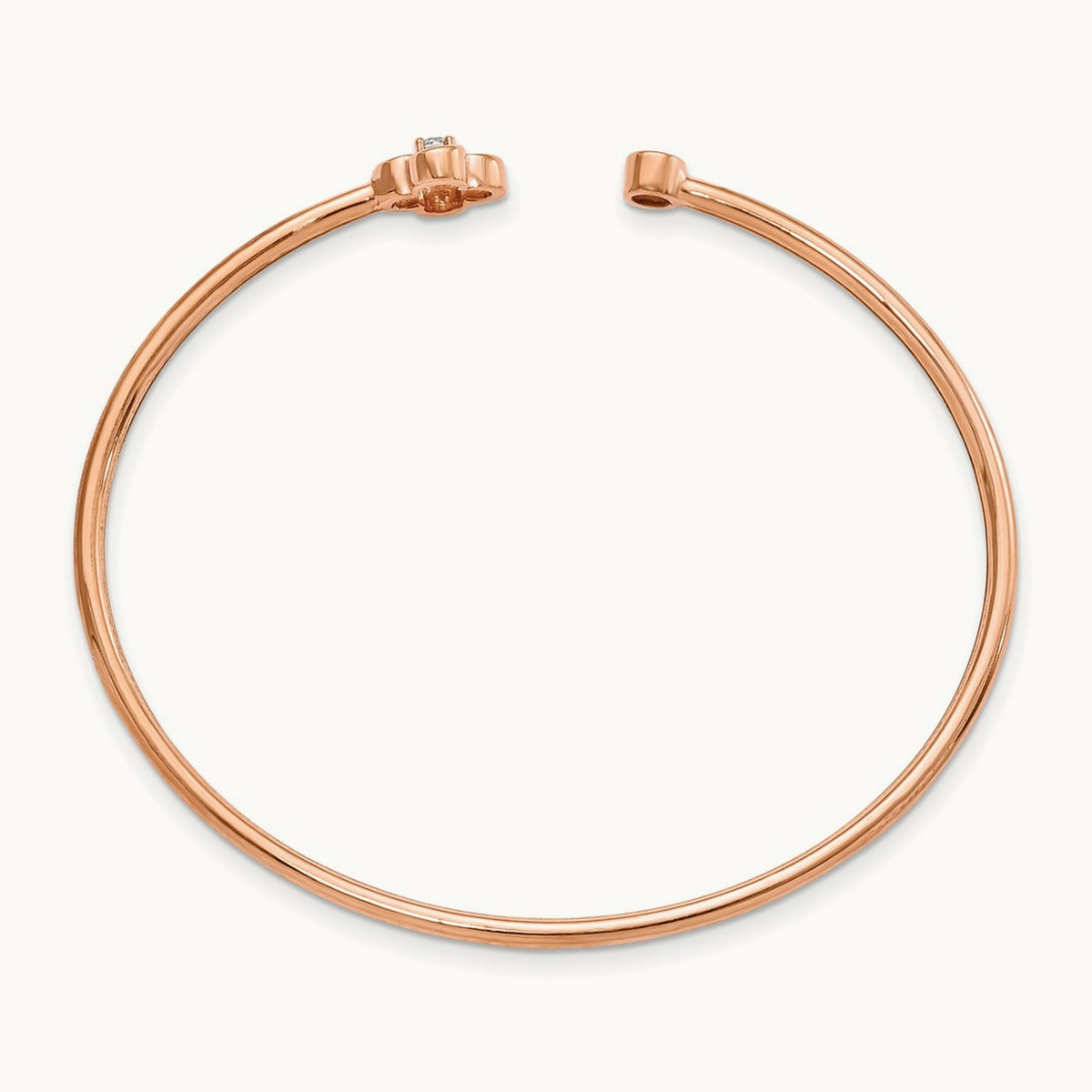 Floral Flexible Bangle, 0.15 ct tw Lab-Grown Diamond — 14K Rose Gold