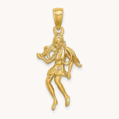 Large Virgo Zodiac Charm, 14K