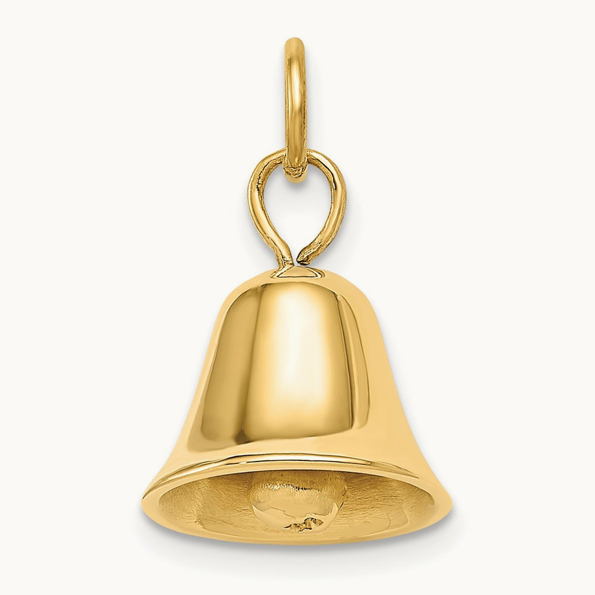 Moveable 3D Wedding Bell Charm, 14K