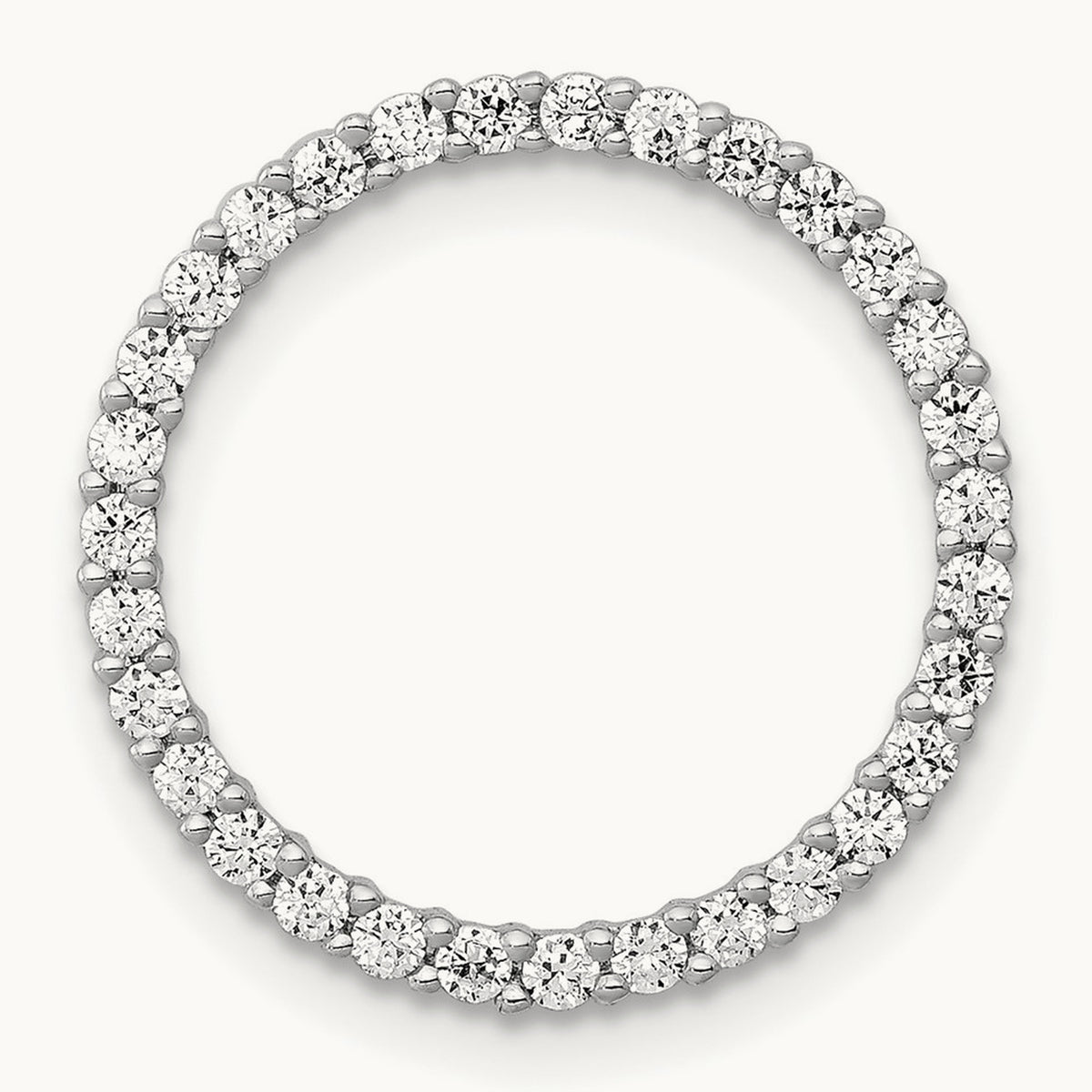 Diamond Circle Chain Slide — 14K White Gold, 17mm, 0.372 ct