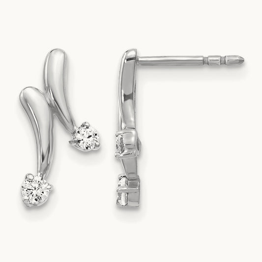 Diamond Earrings, 14K White Gold