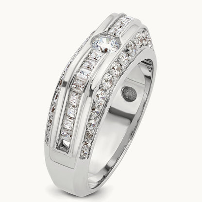 IBGoodman Men's Polished Diamond Ring, 14K White Gold