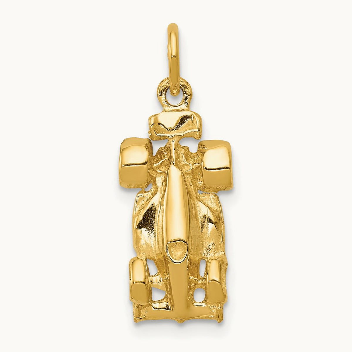 3-D Race Car Charm, 14K