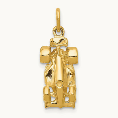 3-D Race Car Charm, 14K