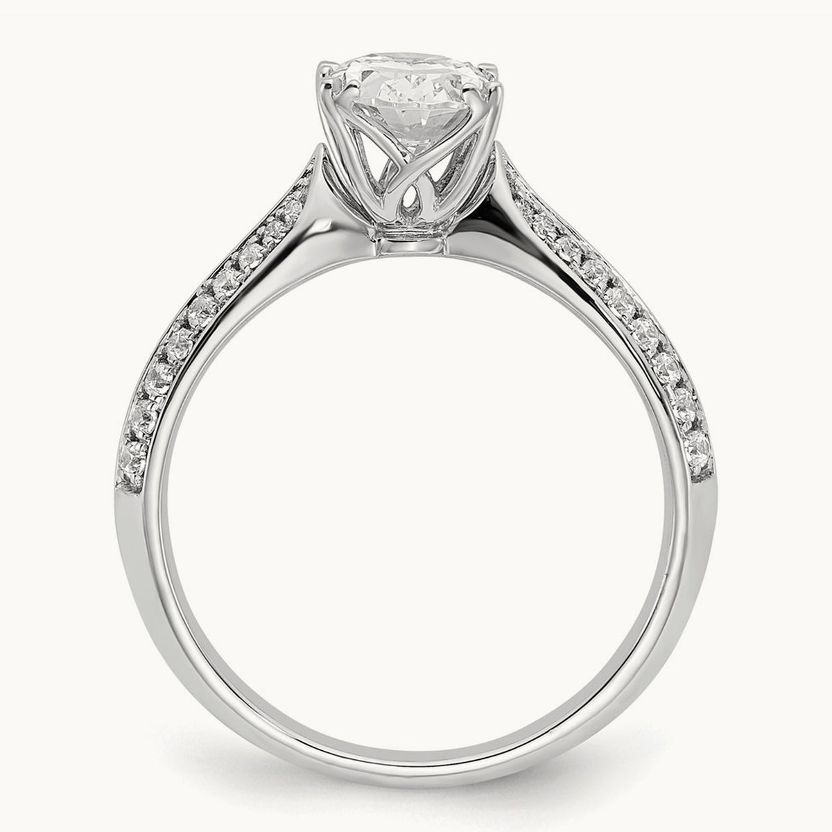 Oval Semi-Mount Engagement Ring — 1 ct, 7