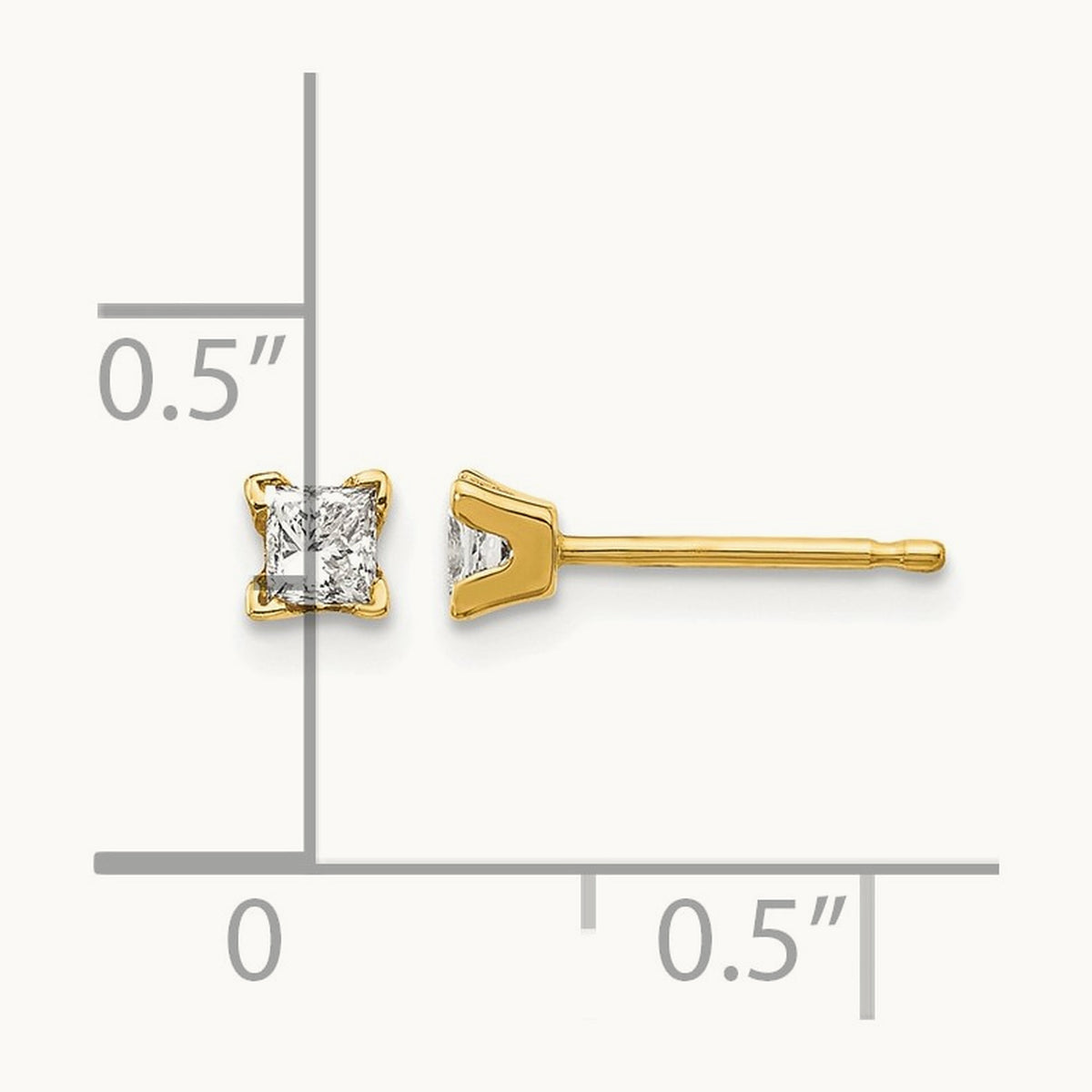 VS Quality Complete Princess-cut Diamond Earrings, 14K