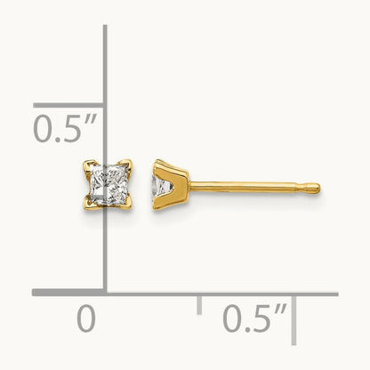 VS Quality Complete Princess-cut Diamond Earrings, 14K