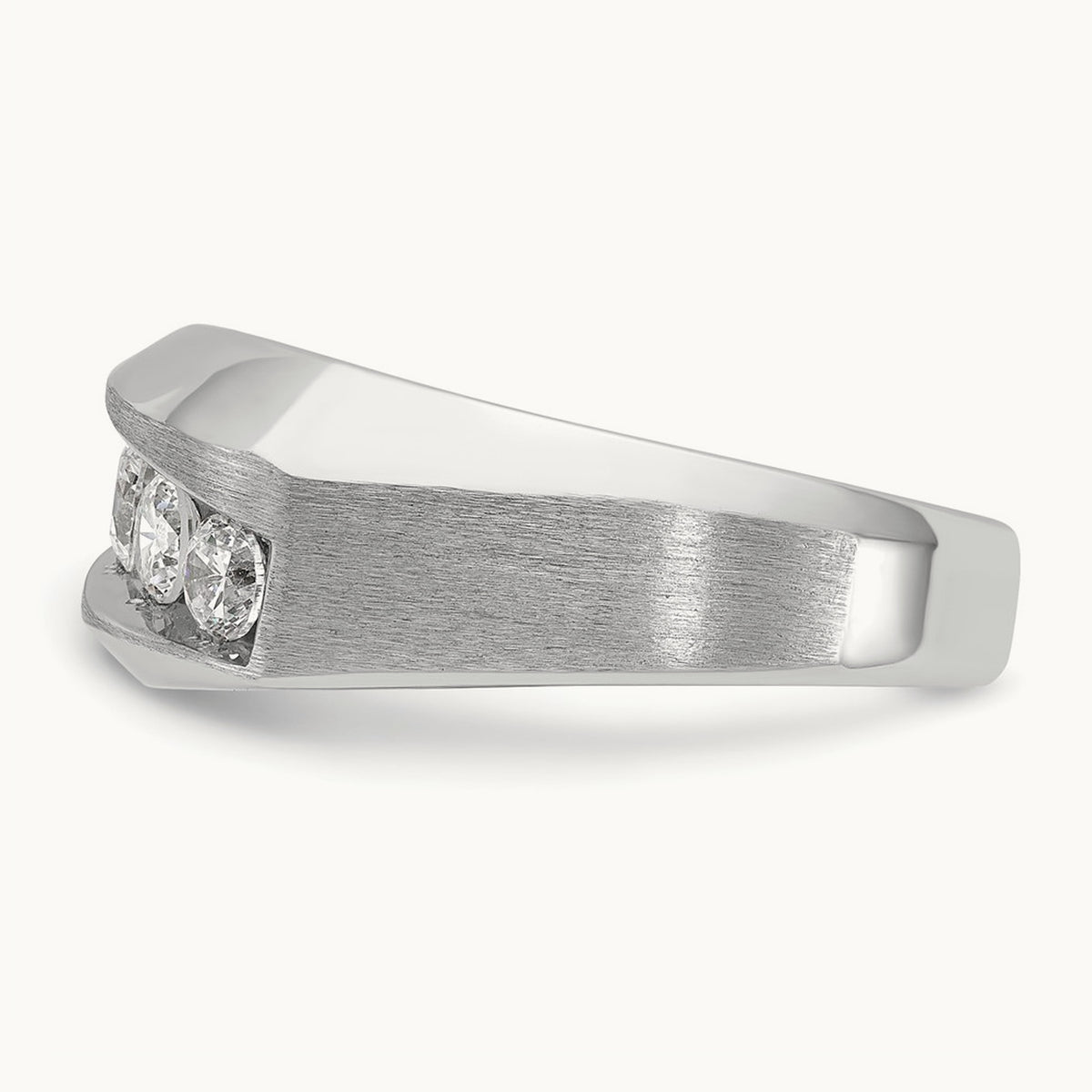 IBGoodman Men's Polished & Satin 5-Stone Diamond Ring, 14K White Gold