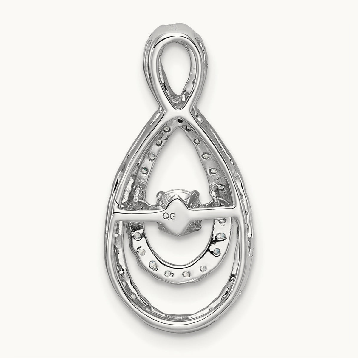 Teardrop Pendant, 0.50 ct tw Lab-Grown Diamond — 14K White Gold