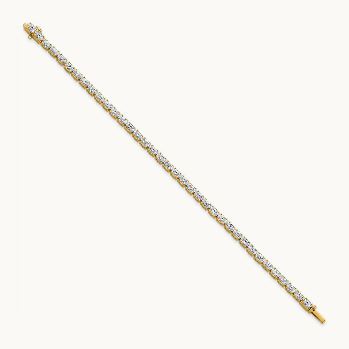 Oval Tennis Bracelet, 7.00 ct tw Lab-Grown Diamond — 14K Yellow Gold