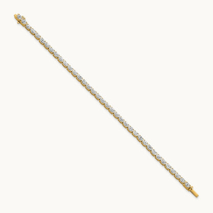 Oval Tennis Bracelet, 7.00 ct tw Lab-Grown Diamond — 14K Yellow Gold