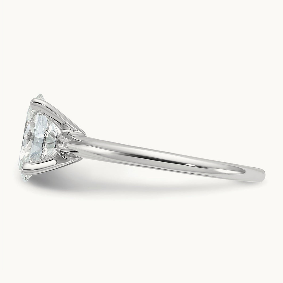 Oval Solitaire Engagement Ring, 0.50-5.00 ct tw Lab-Grown Diamond — 1 1/2 ct, 14K White Gold