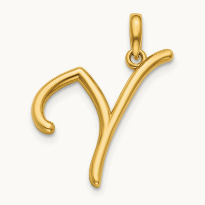 Fancy Letter Y, 14K Yellow Gold