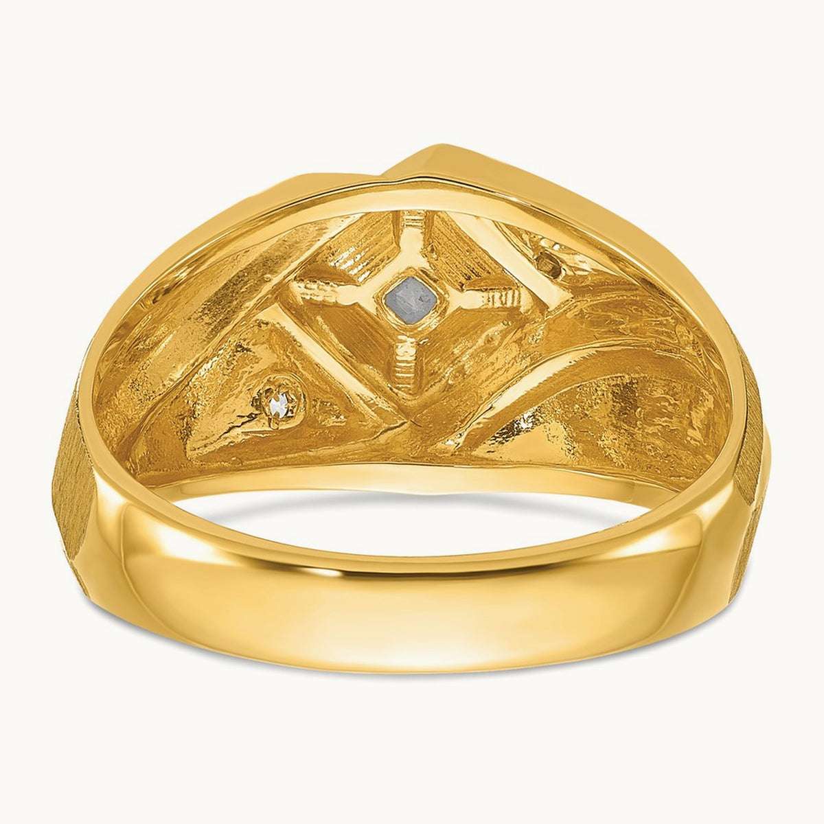 Men's Satin Diamond Complete Ring — IBGoodman