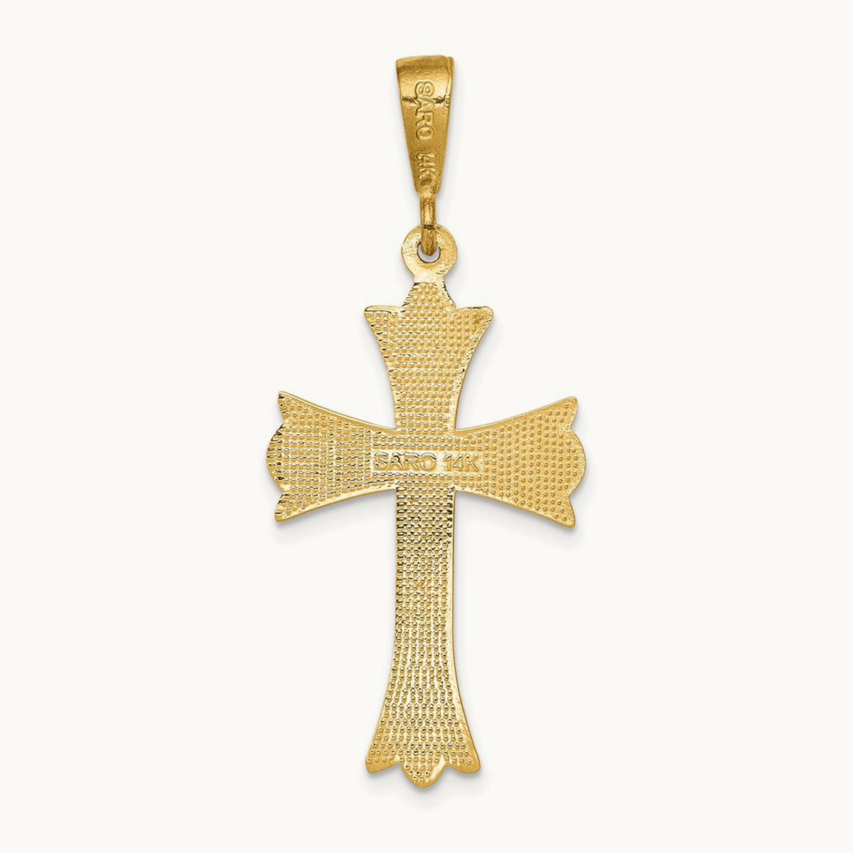 Fleur De Lis Cross Pendant, 14K