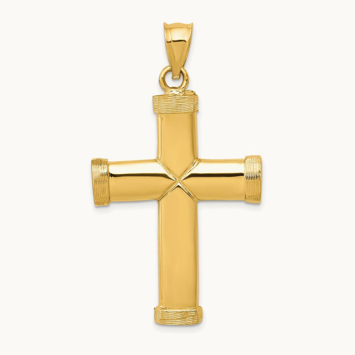 Polished Latin Cross Pendant, 14K