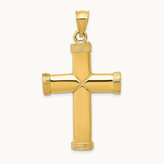 Polished Latin Cross Pendant, 14K
