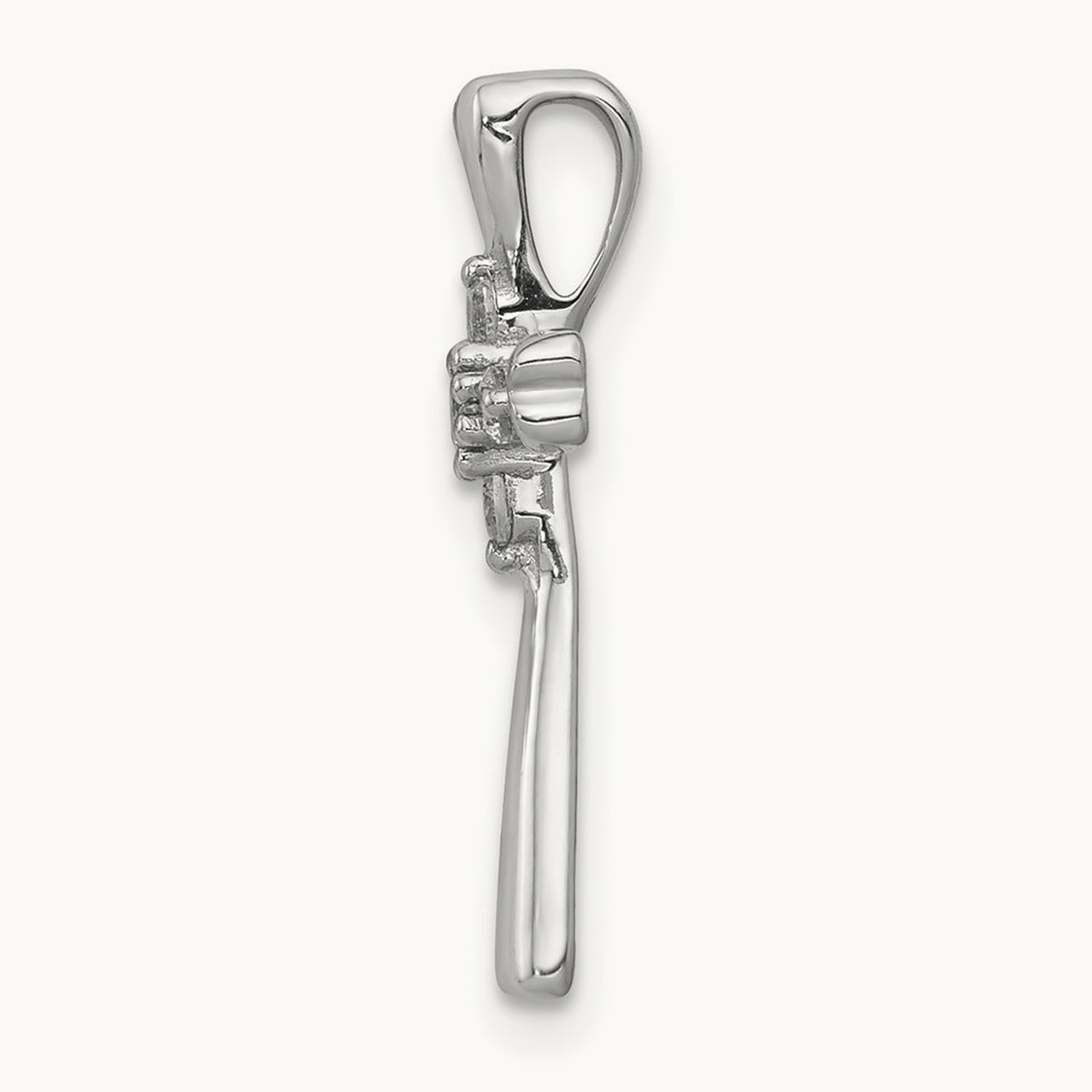 Cross Chain Slide Pendant, 0.10 ct tw Lab-Grown Diamond — 14K White Gold