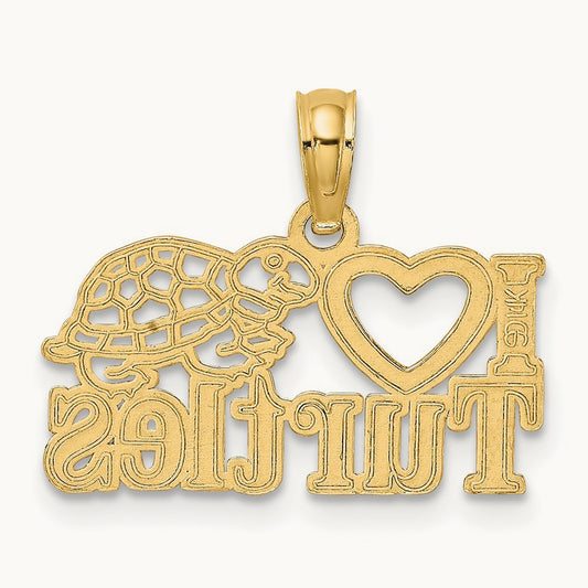 I HEART TURTLES Charm, 14K