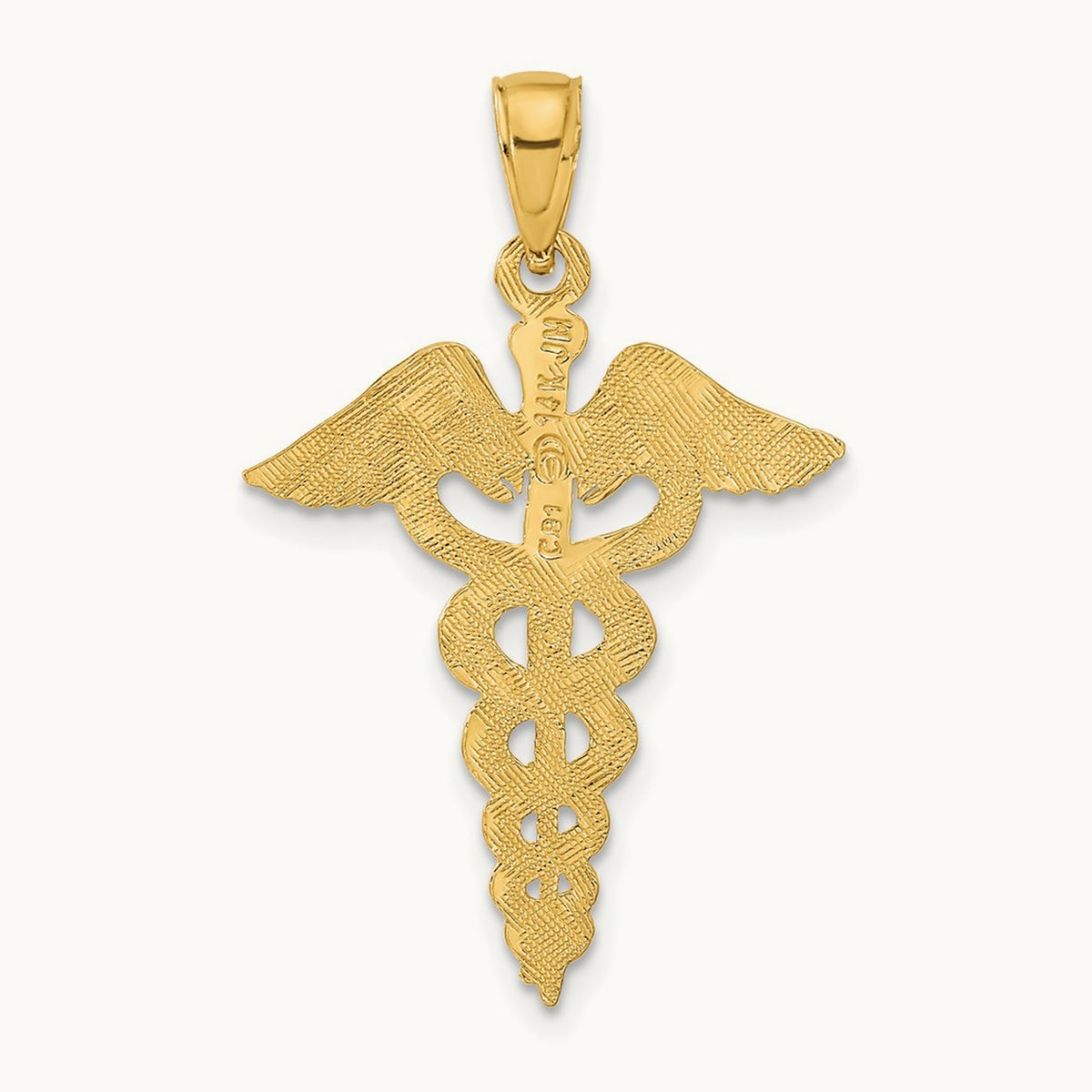 Caduceus Pendant — 14K Yellow Gold