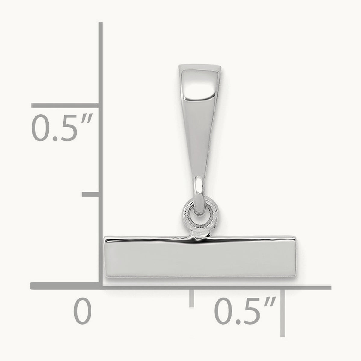 Medium Polished Top Charm, 14K White Gold