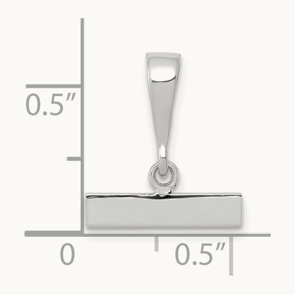 Medium Polished Top Charm, 14K White Gold