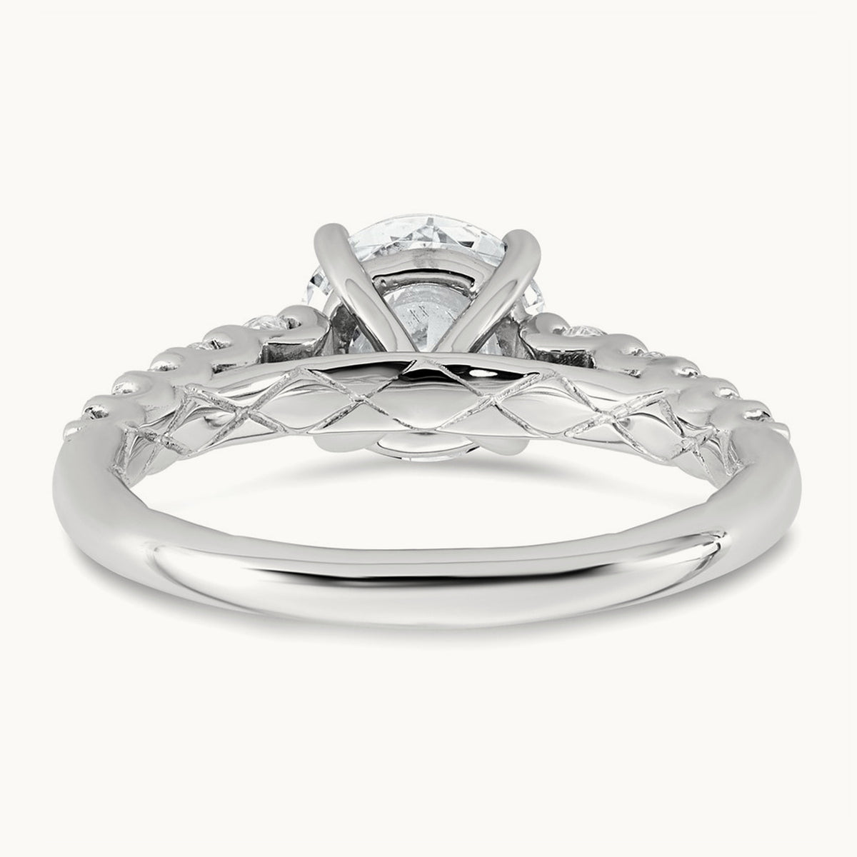 2 Round Engagement Ring, 2.00 ct tw Lab-Grown Diamond — 14K White Gold