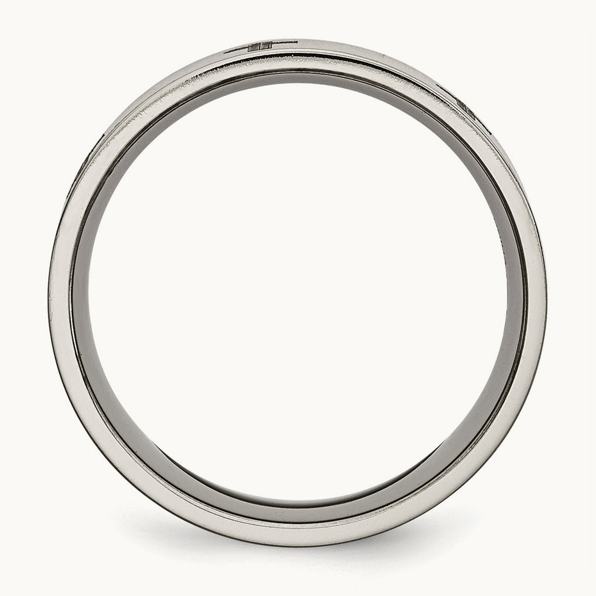 Brushed Cross Laser Design Flat Band — photo set (2)