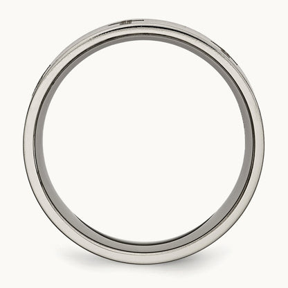 Brushed Cross Laser Design Flat Band — photo set (2)