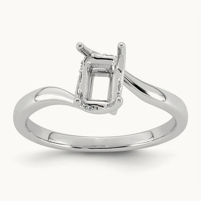 Holds Emerald Center Semi-Mount Twist Ring, 0.05-1.00 ct tw Lab-Grown Diamond