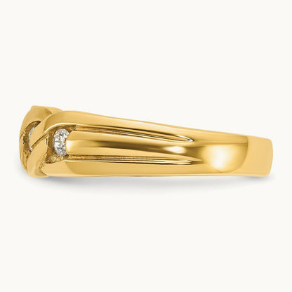IBGoodman Men's Link Design Diamond Complete Ring, 14K