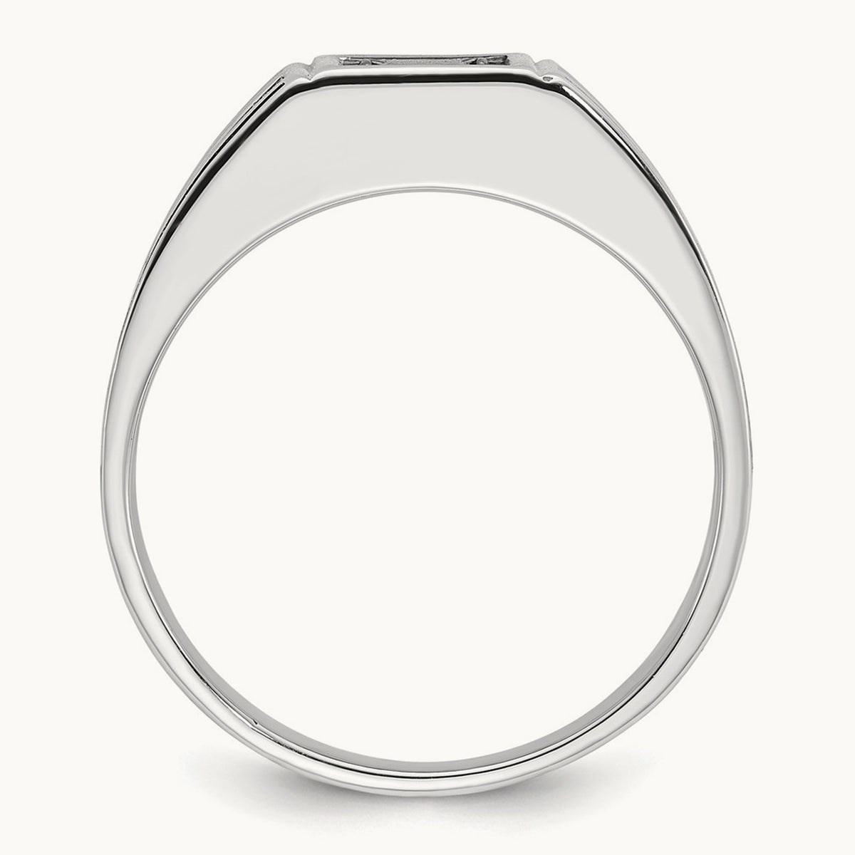 w/Blk RH IBGoodman Black/White Diamond Complete Ring, 14K White Gold
