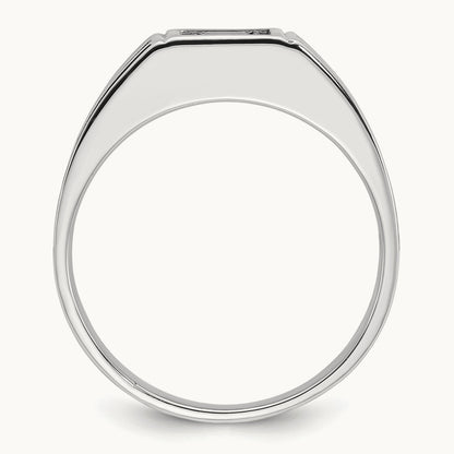 w/Blk RH IBGoodman Black/White Diamond Complete Ring, 14K White Gold
