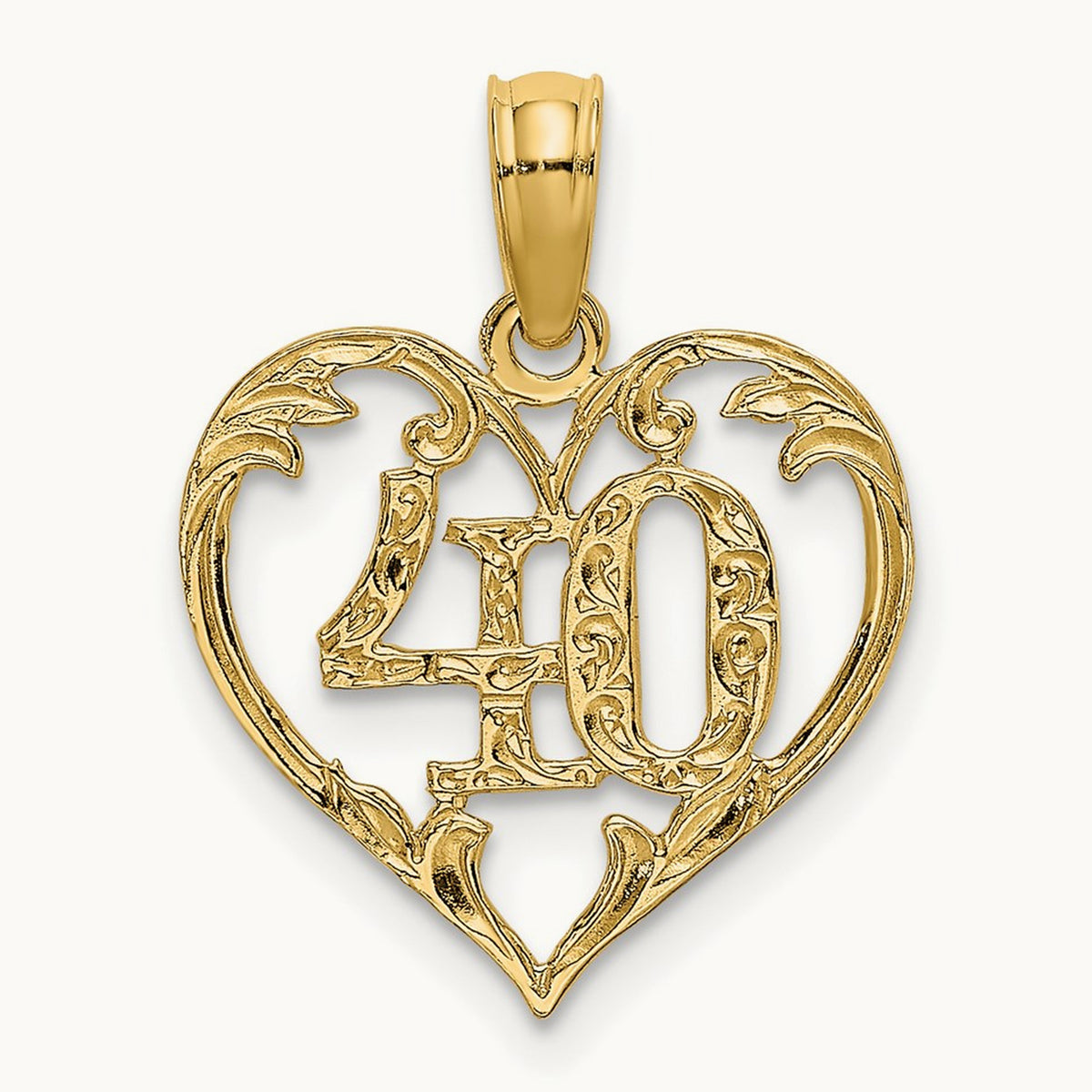 40 In Heart Charm, 14K