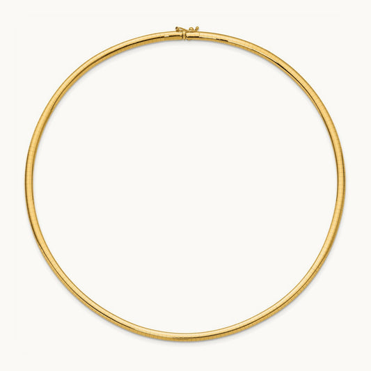 Lightweight Domed Omega Necklace, 14K