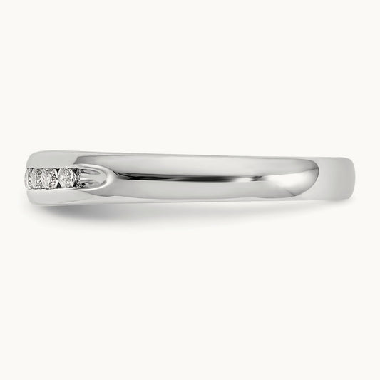 11-Stone Diamond Channel Band, 14K White Gold