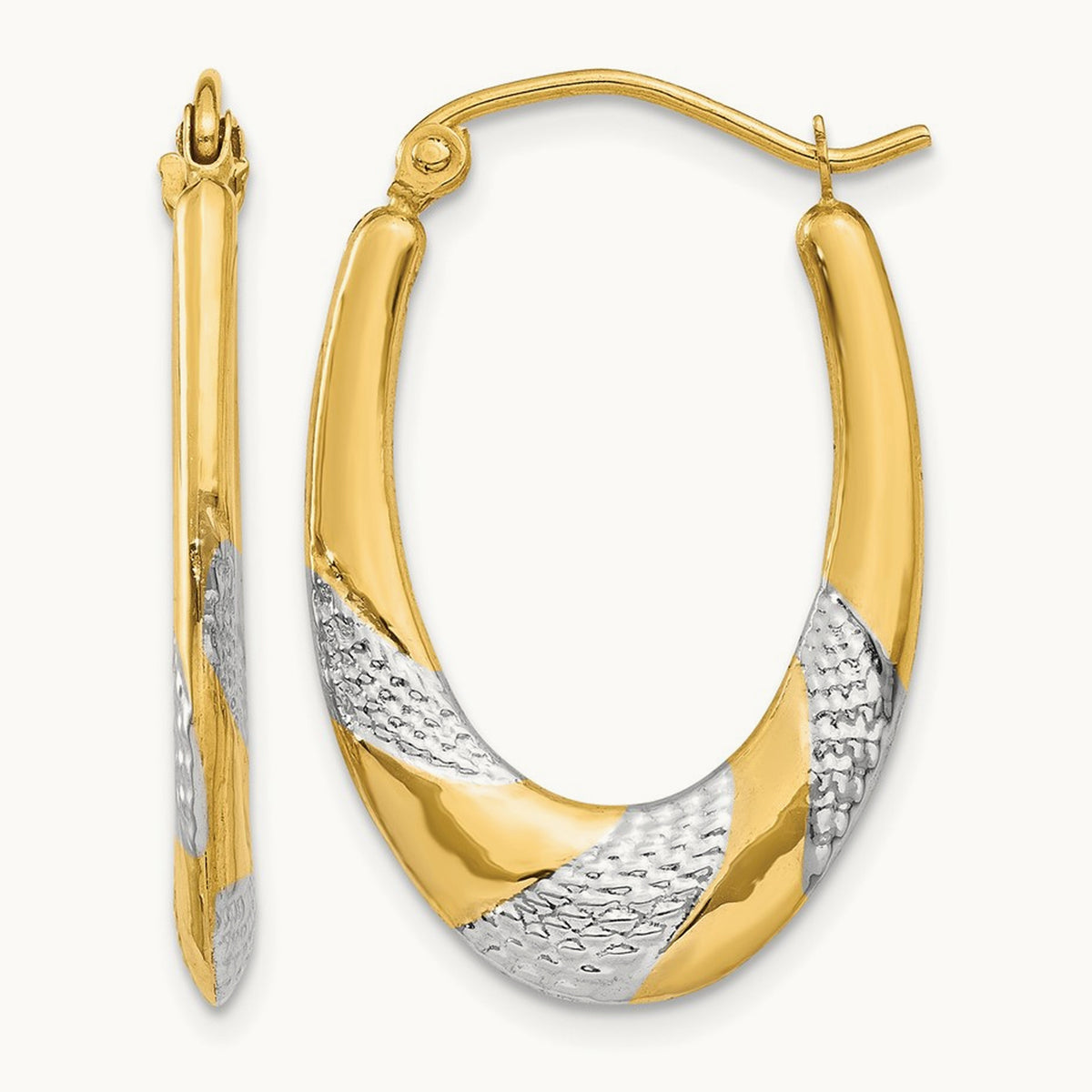 & Hollow Oval Hoop Earrings — photo set