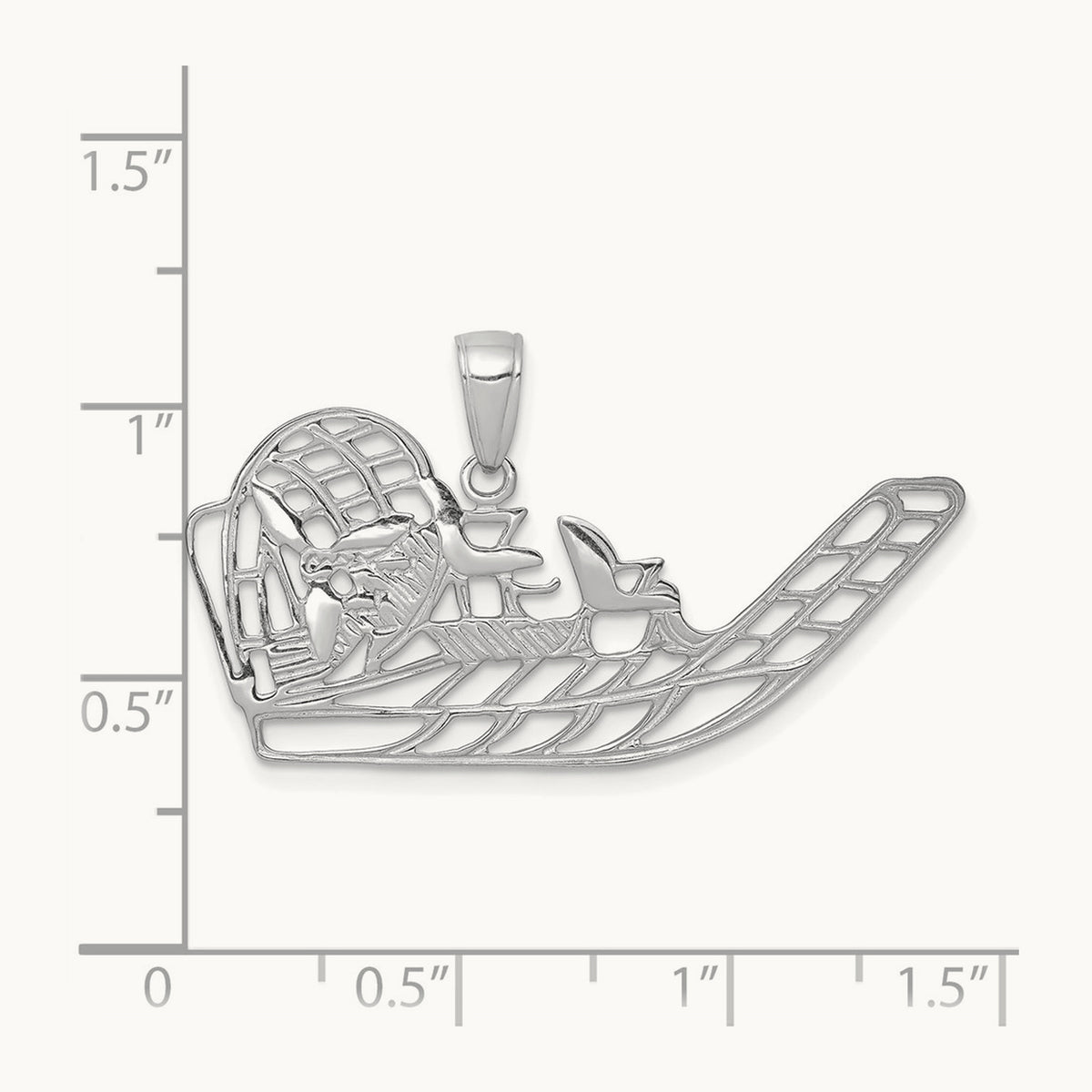 Air Boat Pendant — 14K White Gold