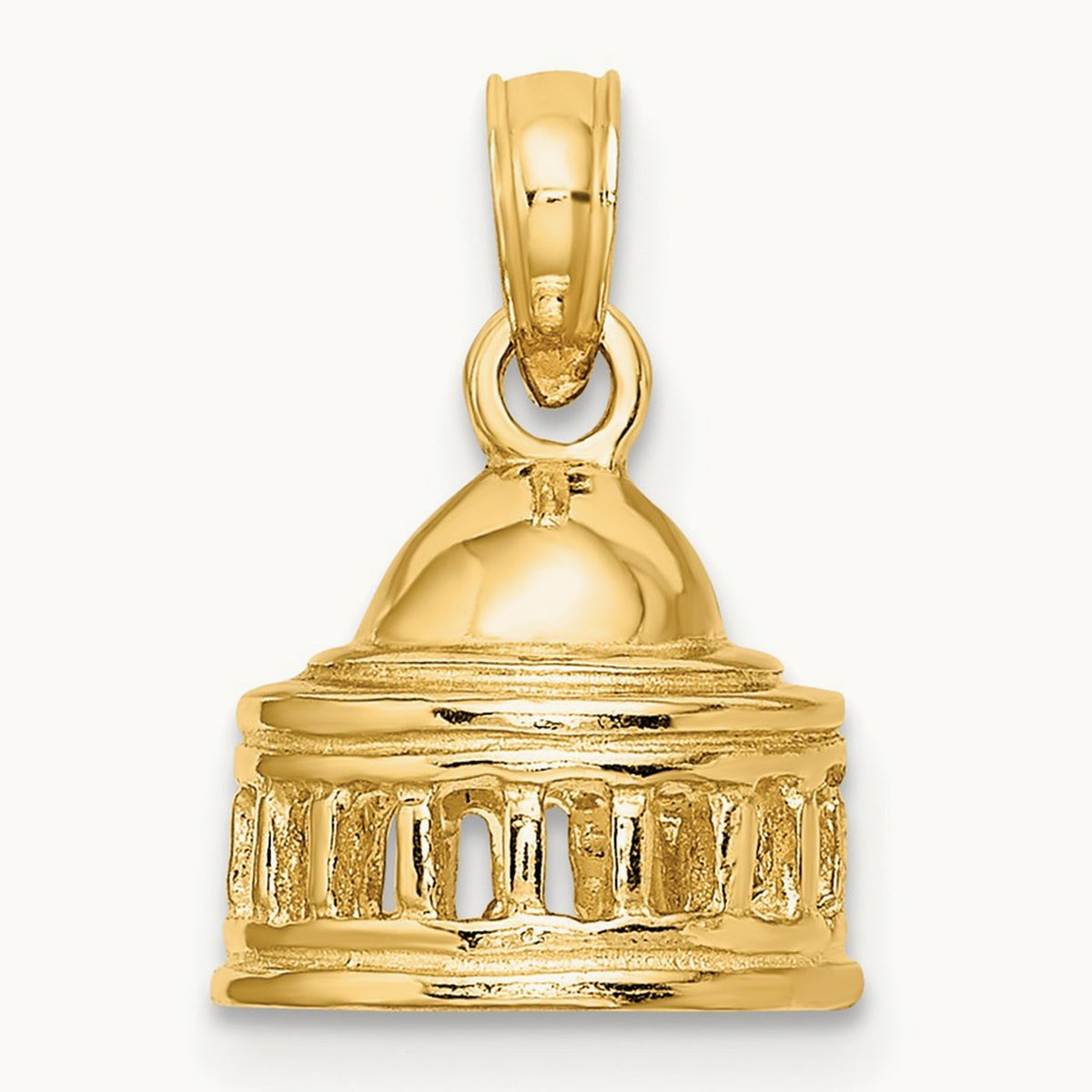 3D Jefferson Memorial Building Washington Charm, 14K