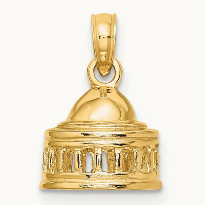 3D Jefferson Memorial Building Washington Charm, 14K