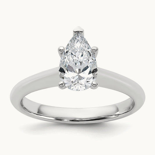 Pear 8X Ring, 1.00 ct tw Lab-Grown Diamond — 14K White Gold