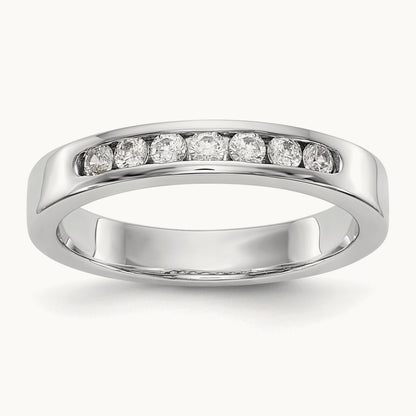 7- Stone Closed Channel Band Mounting, 2.1mm, 14K White Gold