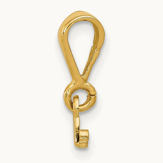 Casted Large Polished Top Pendant, 14K