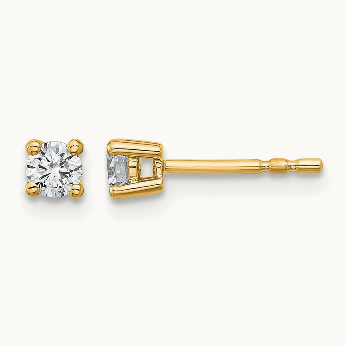 Round Heavyweight Stud Earrings, 0.10-7.00 ct tw Lab-Grown Diamond — 1/4 ct, 18K Yellow Gold