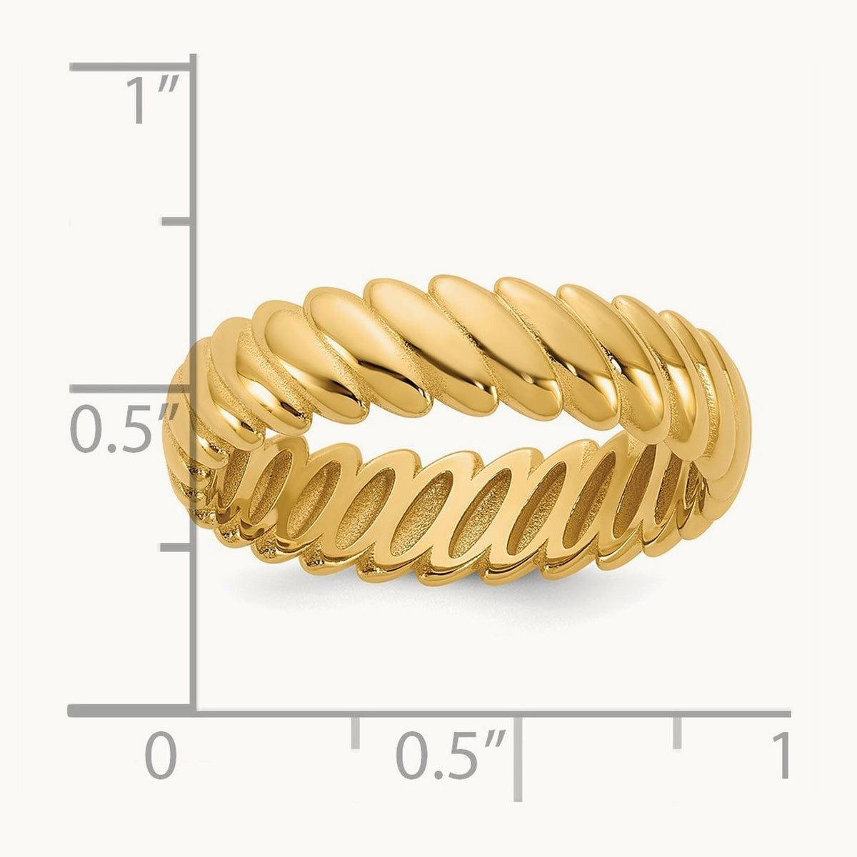 IB Goodman Men's Polished Twisted Ring, 6mm — 14K Yellow Gold