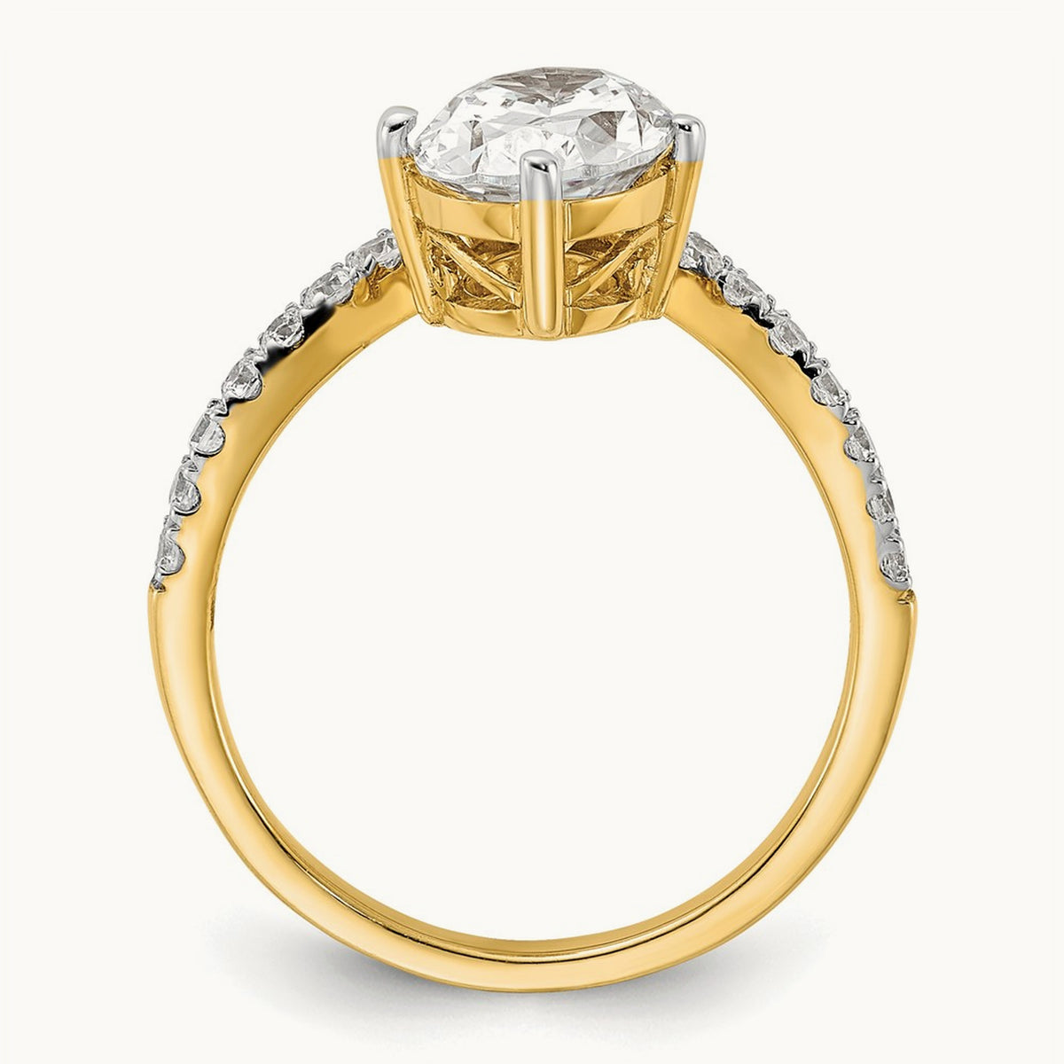 Asymmetric Oval Semi-Mount Engagement. Ring, 0.50 ct tw